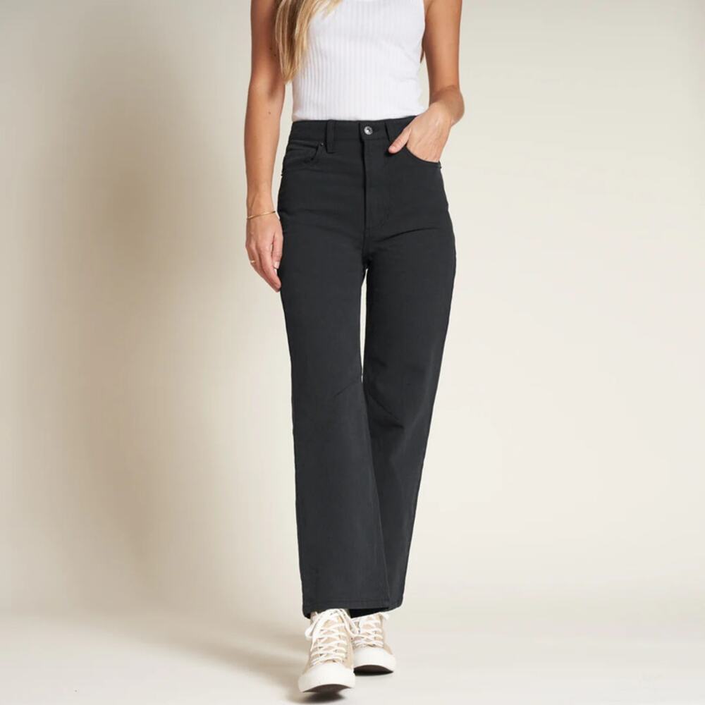 Rowan Merilee 5-Pocket Canvas High Rise Wide Leg Pants Green 30
